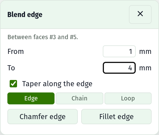 The taper controls