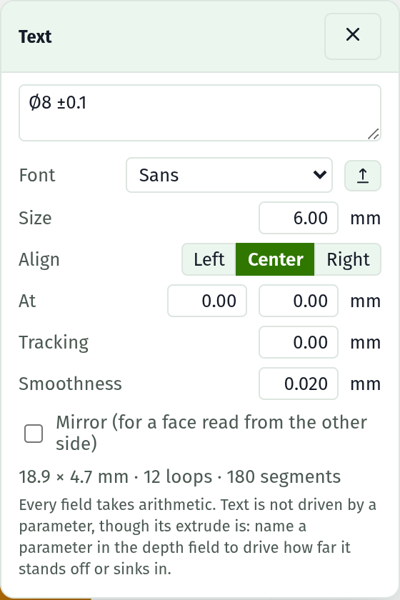 The text form